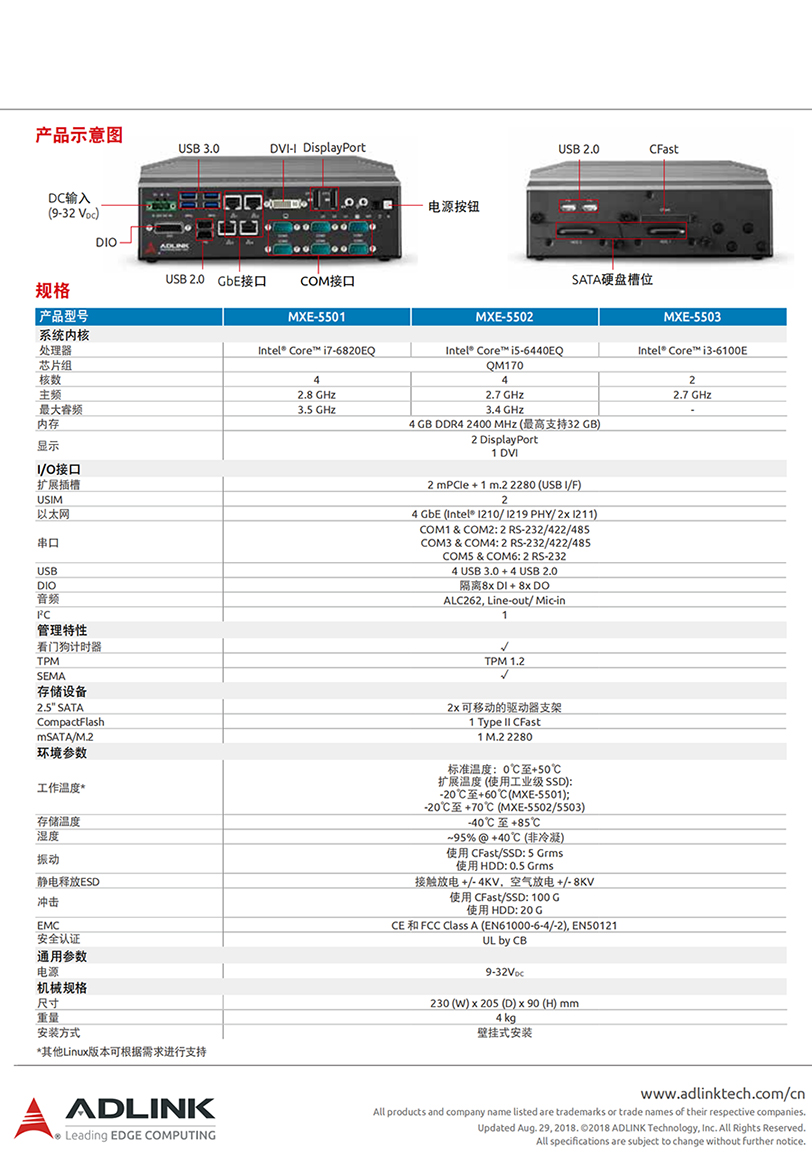 凌華嵌入式6代工控機MXE-5500歐洲鐵路